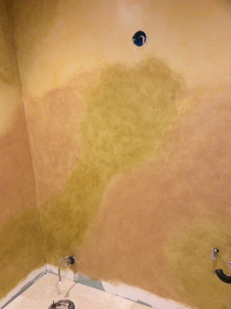 Powder Room Walls Gain Faux Antique Glaze Rejuvenation Effects